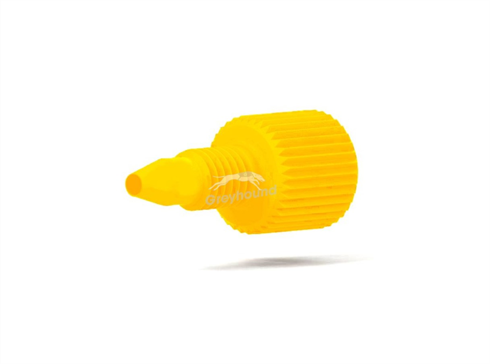Picture of One-Piece Fingertight Male Nut Yellow 10-32 Coned, for 1/16" OD Tubing